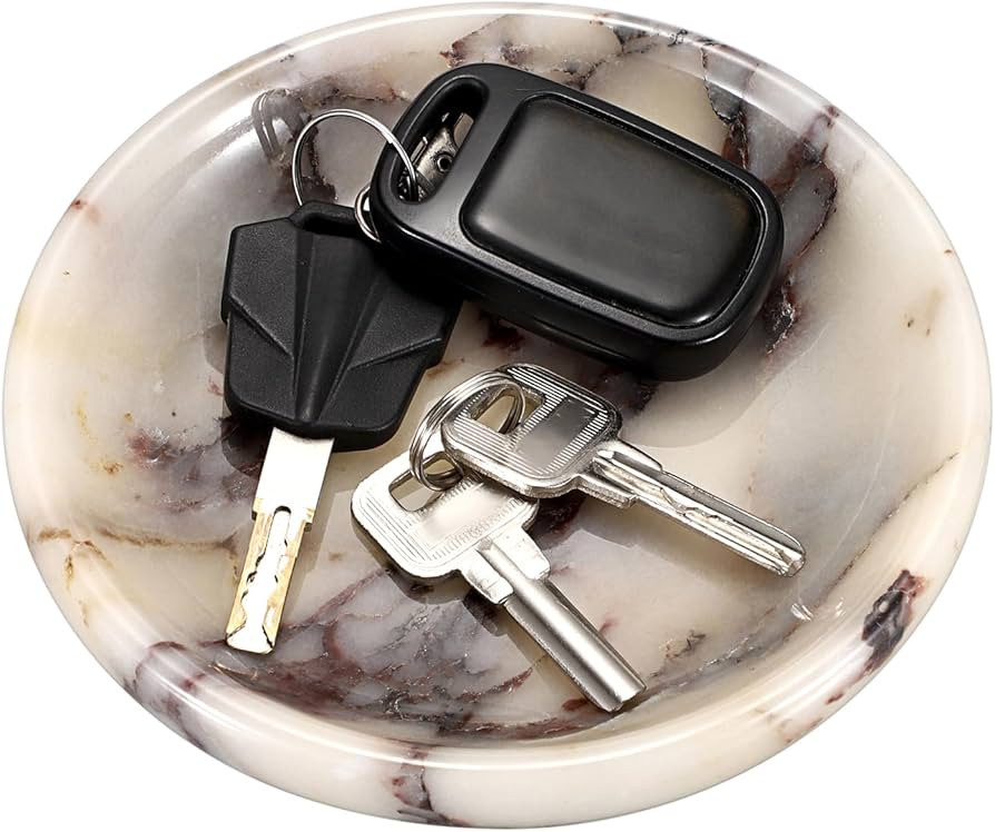 Hipiwe Decorative Key Holder for Entryway Table Round Key Bowl Marble Nightstand Organizer for Ca... | Amazon (US)