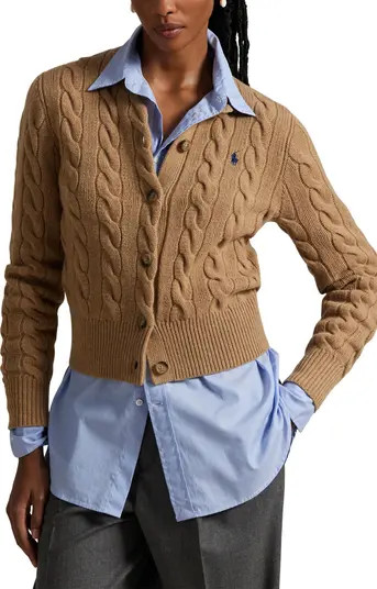 Cable Knit Wool & Cashmere Cardigan | Nordstrom
