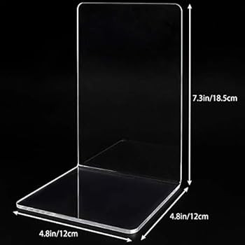 Jekkis 8pcs Bookends, Clear Acrylic Bookends for Shelves, Plastic Bookends for Home Office Librar... | Amazon (US)