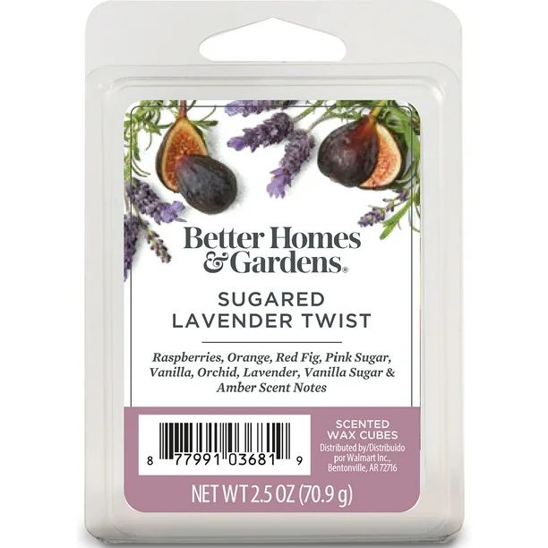 Sugared Lavender Twist Scented Wax Melts, Better Homes & Gardens, 2.5 oz (1-Pack) - Walmart.com | Walmart (US)