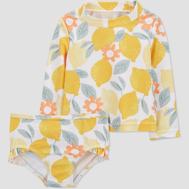 Baby Girls' Lemon Print 2pc Rash Guard Set - Just One You® made by carter's Lemon Yellow | Target