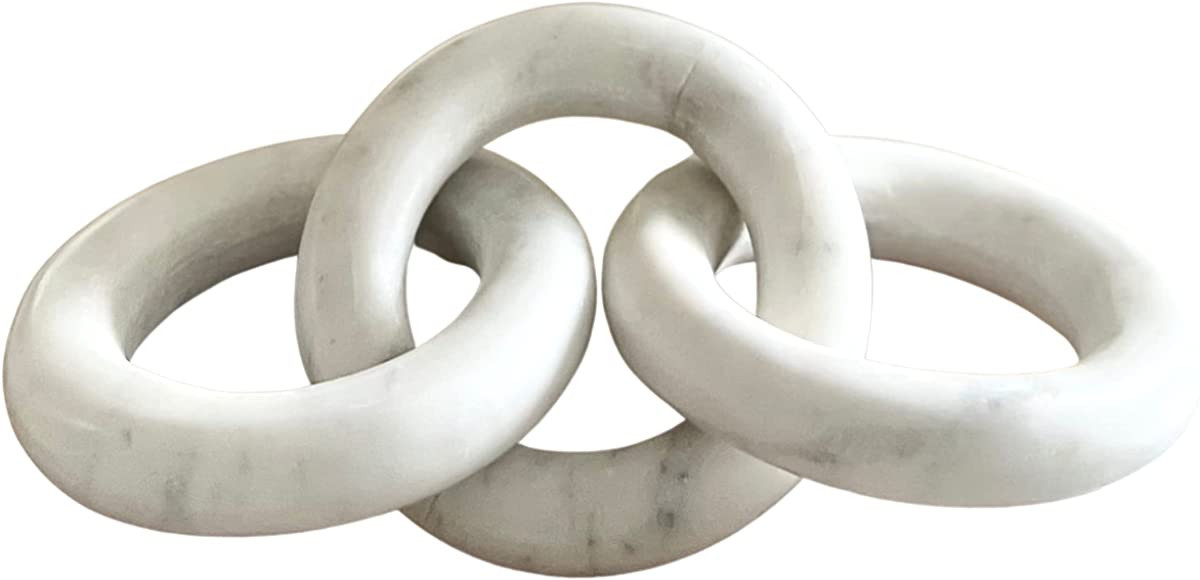 Glimpse & Hollow Marble Chain Link Decor - Book Shelf Decor Accents, Marble Decor, Small Bookshel... | Amazon (US)