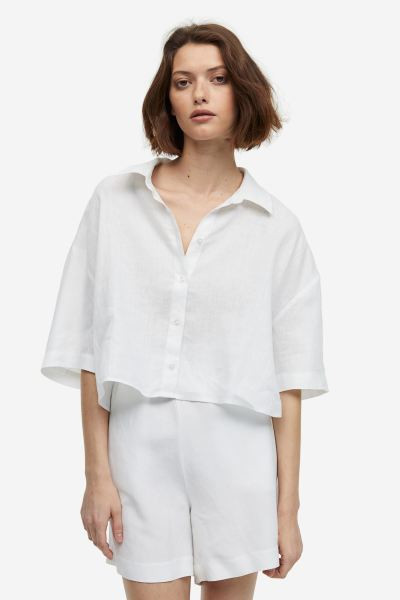 Linen-blend Pull-on Shorts | H&M (US + CA)