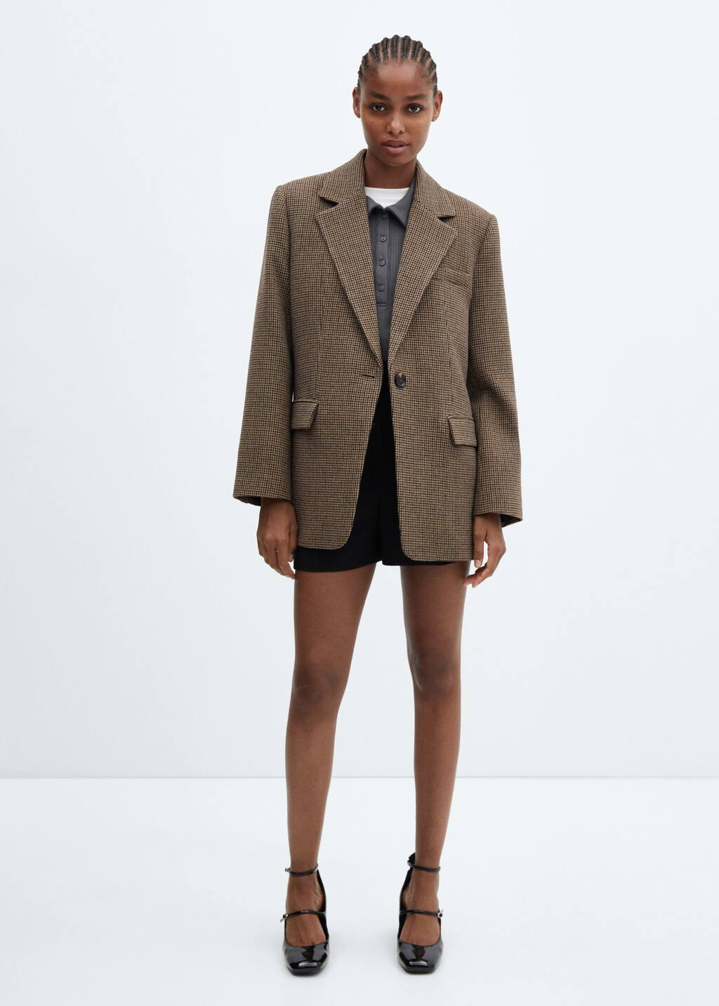 Lapels Houndstooth suit blazer | MANGO (UK)