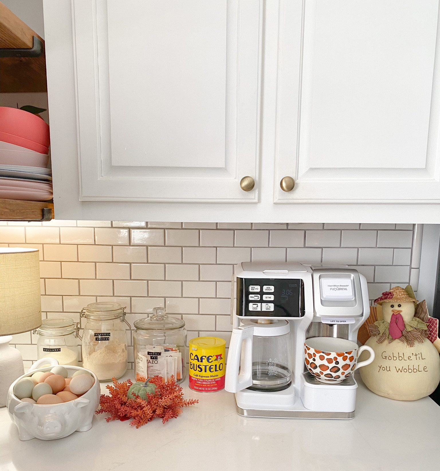 Fall coffee bar dual coffee pot and single serve
Pig bowl, air tight canister, glass storage 
Walmart, Target, 

#LTKhome #LTKunder50 #LTKSeasonal