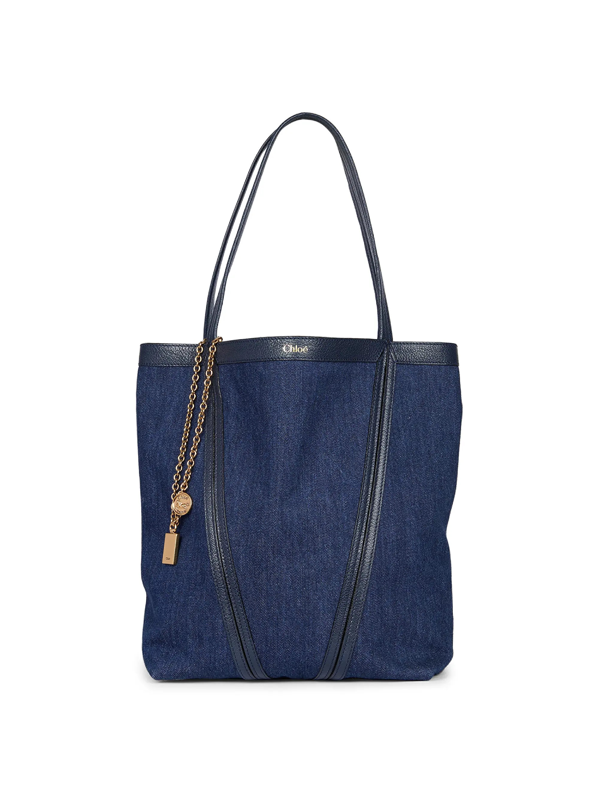 Chloé Medium Spin Denim Tote Bag | Saks Fifth Avenue | Saks Fifth Avenue