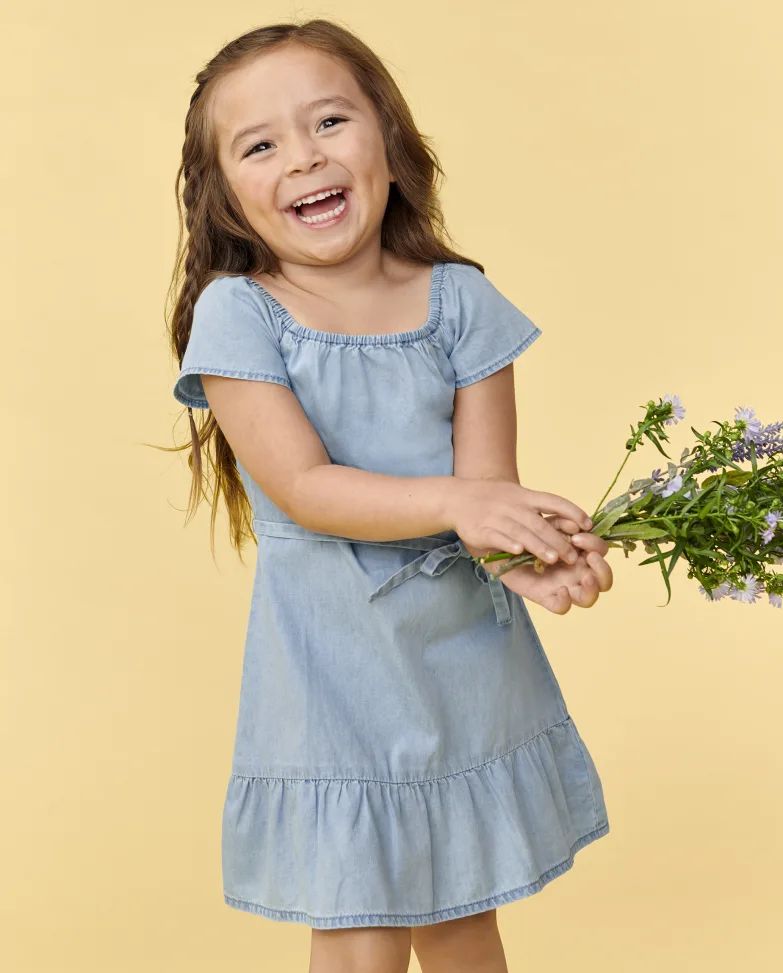 Toddler Girls Mommy And Me Chambray Tiered Dress - lily wash | The Children's Place