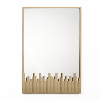 LuxenHome Rectangular Wall Mirror 32"L x 21.5"W Large Modern Gold Metal Frame Decorative Wall Mirror | Target
