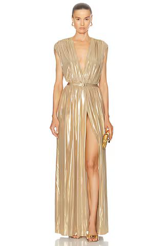 Norma Kamali Athena Gown in Gold | FWRD | FWRD 