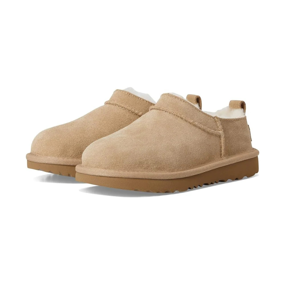 Kids 's UGG Classic Micro 1174410K-SAN Slipper Sand Suede Faux Fur Slip On GUG173 | Shop Simon