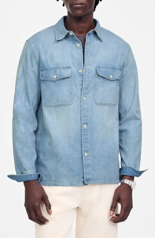Madewell Work Shirt in Japanese Denim in Jules Wash at Nordstrom, Size Medium | Nordstrom