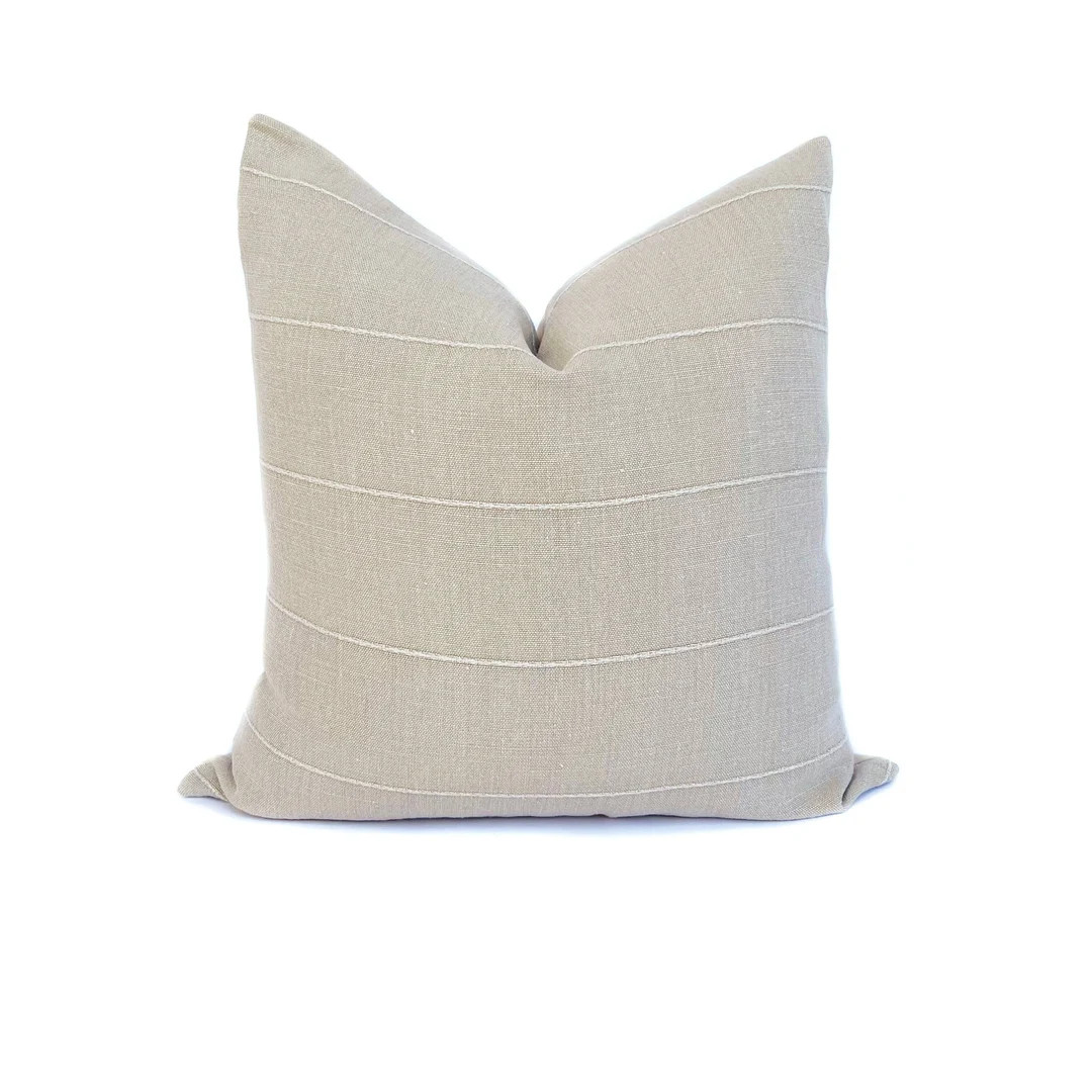 Sand Designer Pillow Cover Linen Neutral Cushion Case Cotton Linen Blend  Sofa Throw Pillow Simpl... | Etsy (US)