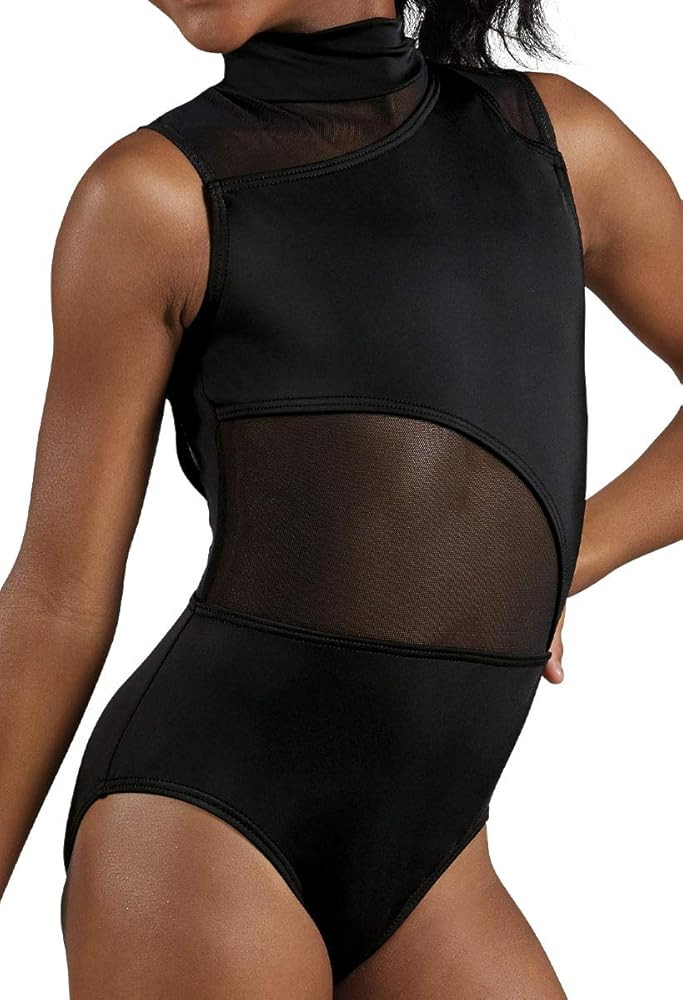 Balera Leotard Girls One Piece for Dance Asymmetrical Power Mesh with Keyhole | Amazon (US)