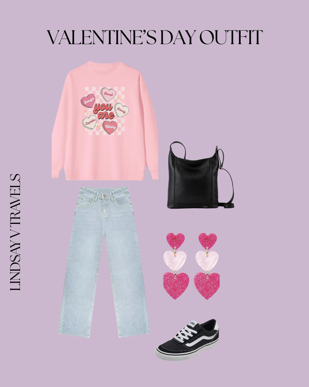 Feeling cute and cozy with this pink sweatshirt, paired with my favorite denim jeans and comfy Vans sneakers. Perfect for Valentine's Day or any day! 💕👟 

 #LTKValentine #LTKdayinmylife #LTKootd