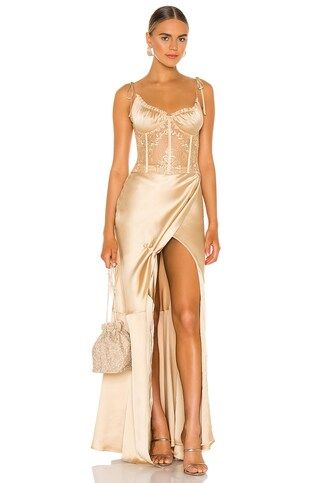 V. Chapman Calla Lily Gown in Warm Sand from Revolve.com | Revolve Clothing (Global)