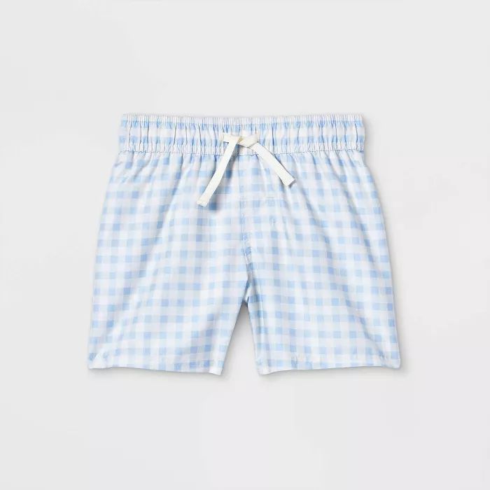 Toddler Boys' Gingham Swim Shorts - Cat & Jack™ Blue | Target