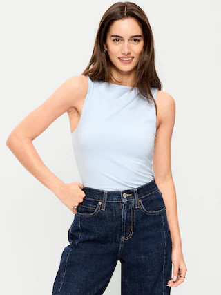 Hug Double-Layer Boat-Neck Top | Old Navy (US)