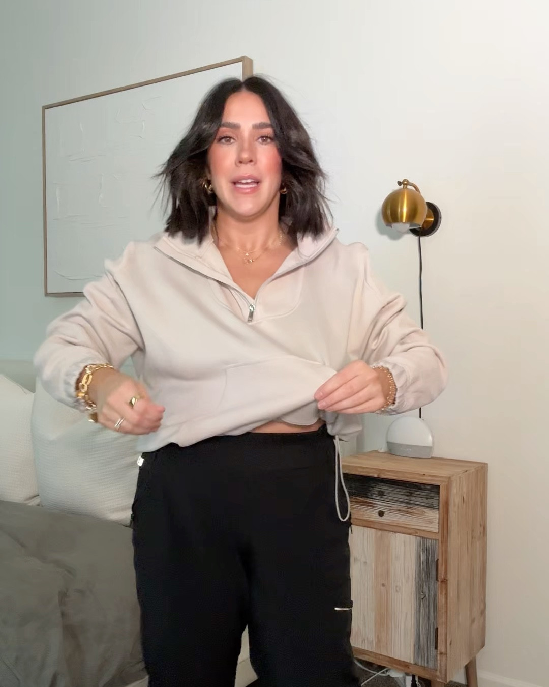 Casual athletic style for moms! Size L in both, pants are petite. Mom style, winter outfit, school pick up, active wear, athletic mom, sporty mom. 

#LTKActive #LTKMidsize #LTKFitness