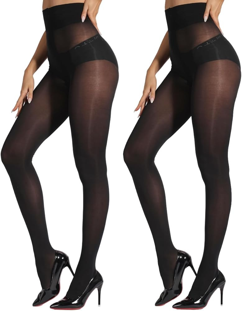 2 Pairs Indestructible Tights for Women,Rip Resistant Pantyhose, 40D Semi Sheer Control Top High ... | Amazon (US)