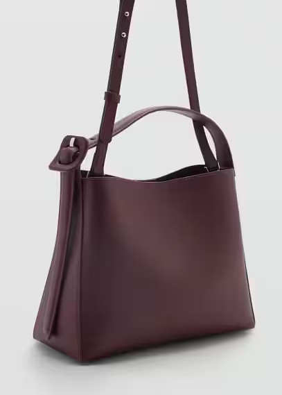 MANGO - Mini shopper buckle bag burgundy - One size - Woman | Mango (US/MX/AU)