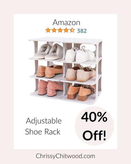 Amazon Deal: This adjustable shoe rack is on sale for 40% off! We got this for our shoes in the closet by the front door,l and we love it.

It works so well for having a specific spot for each pair of shoes. 

Amazon find, favorite finds, home fav, shoe racks, shoe organizer, organizers

#LTKsalealert #LTKshoecrush #LTKhome