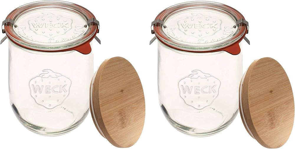 Weck Jars - 33.8 fl. oz Weck Tulip Jars 1 Liter - Sour Dough Starter Jars - Large Glass Jars for ... | Amazon (US)