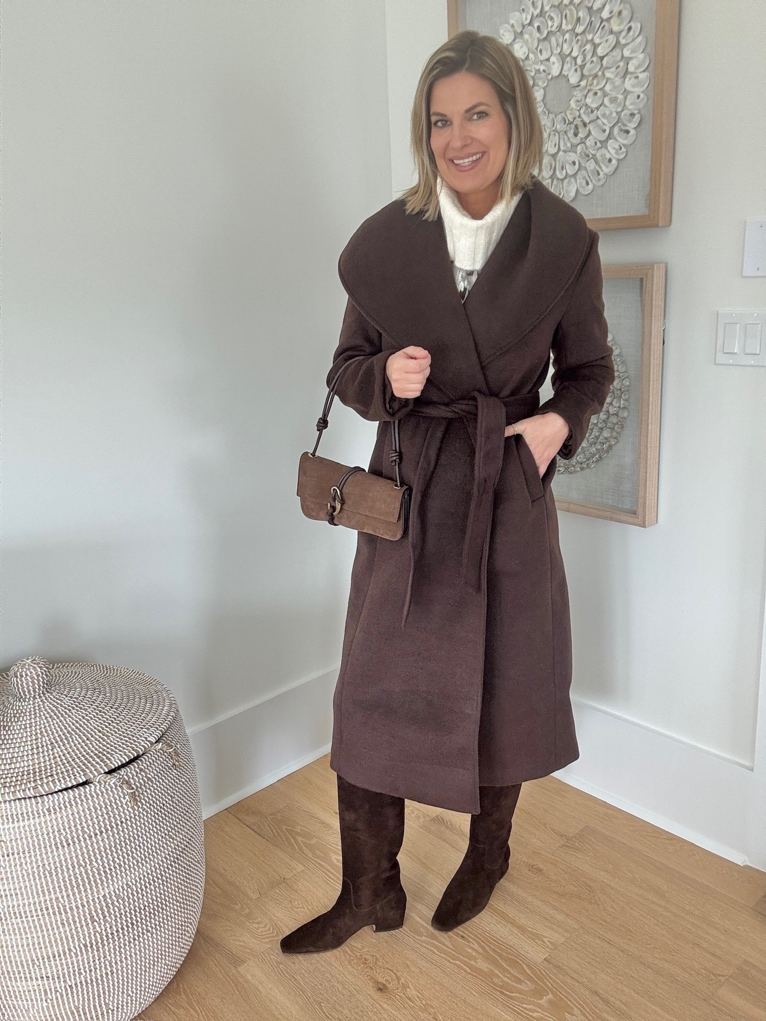 Cold weather style!  This jacket runs big.  Wearing small in the sweater. I sized up .5 in boots.  

#LTKootd #LTKFindsUnder100 #LTKSaleAlert