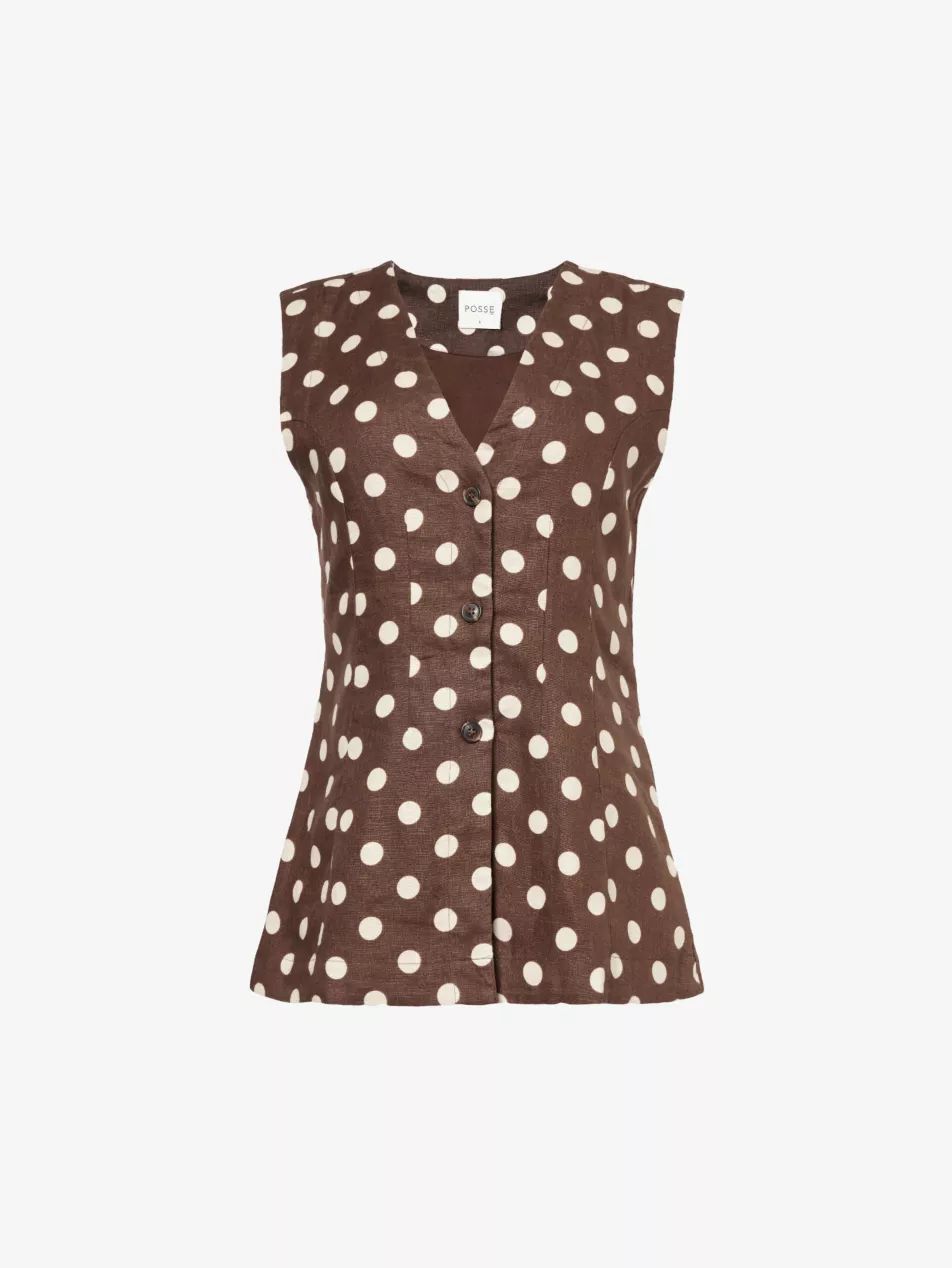 Lori polka-dot linen waistcoat | Selfridges