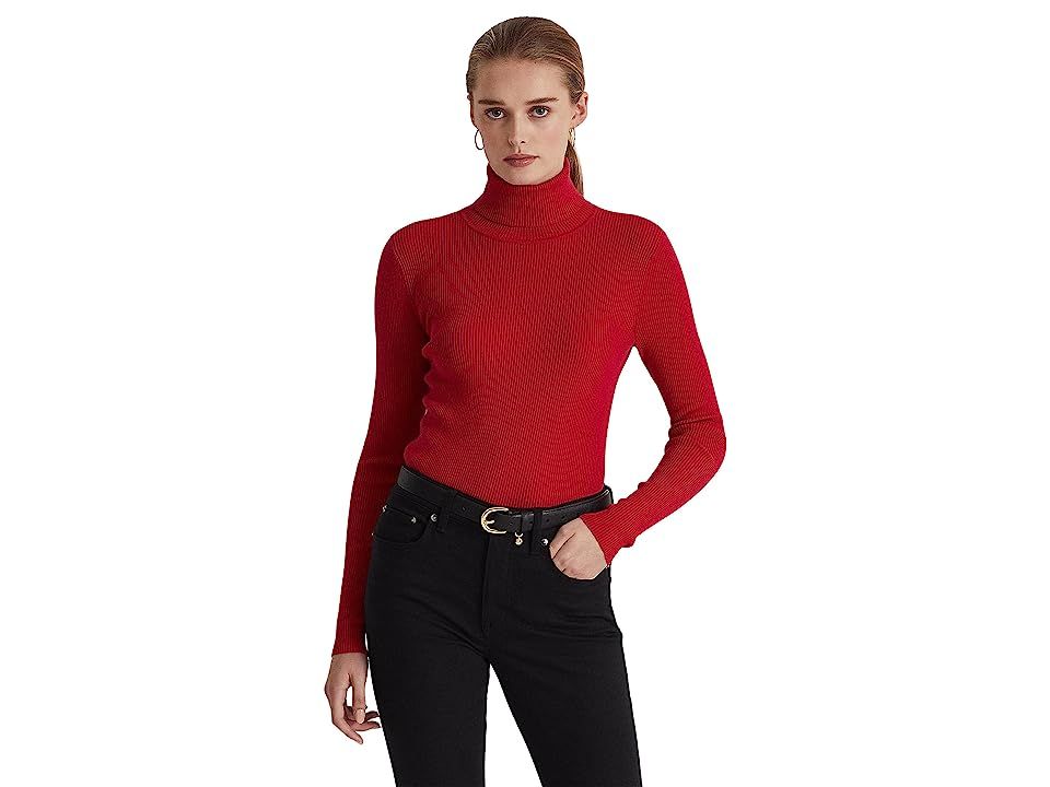 LAUREN Ralph Lauren Turtleneck Sweater (Classic Red 1) Women's Sweater | Zappos