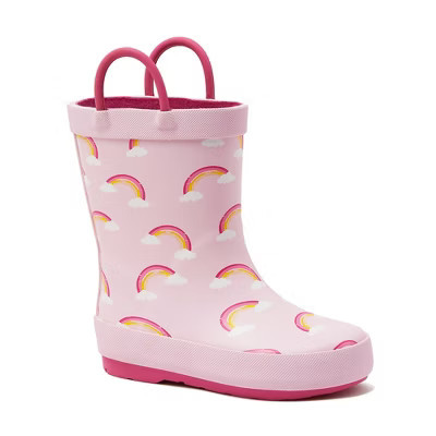 Lands' End Toddlers Pull On Splash Rubber Rain Boots - 9 - Pink Rainbows | Target