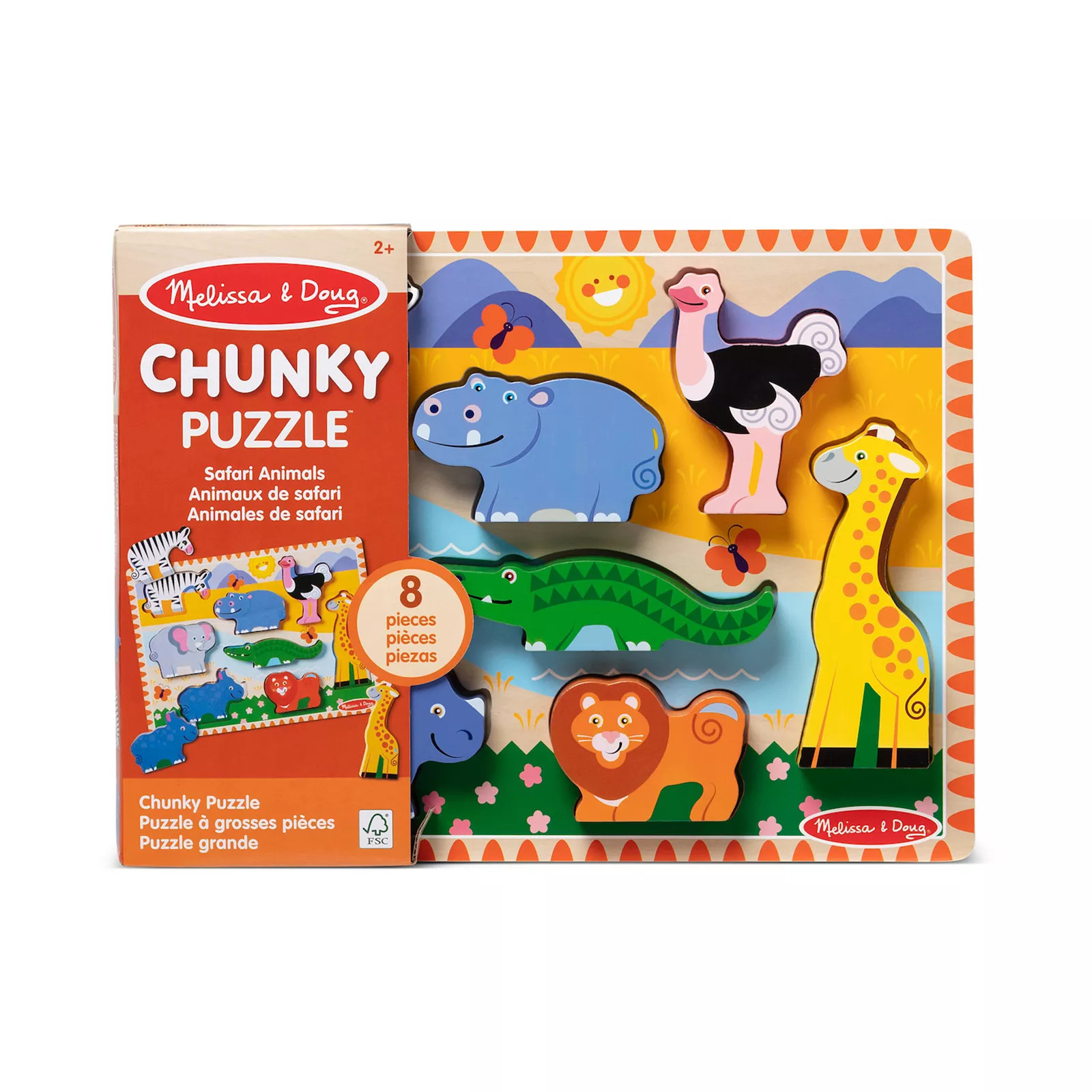 Melissa & Doug Safari Chunky Puzzle, Multicolor | Kohl's