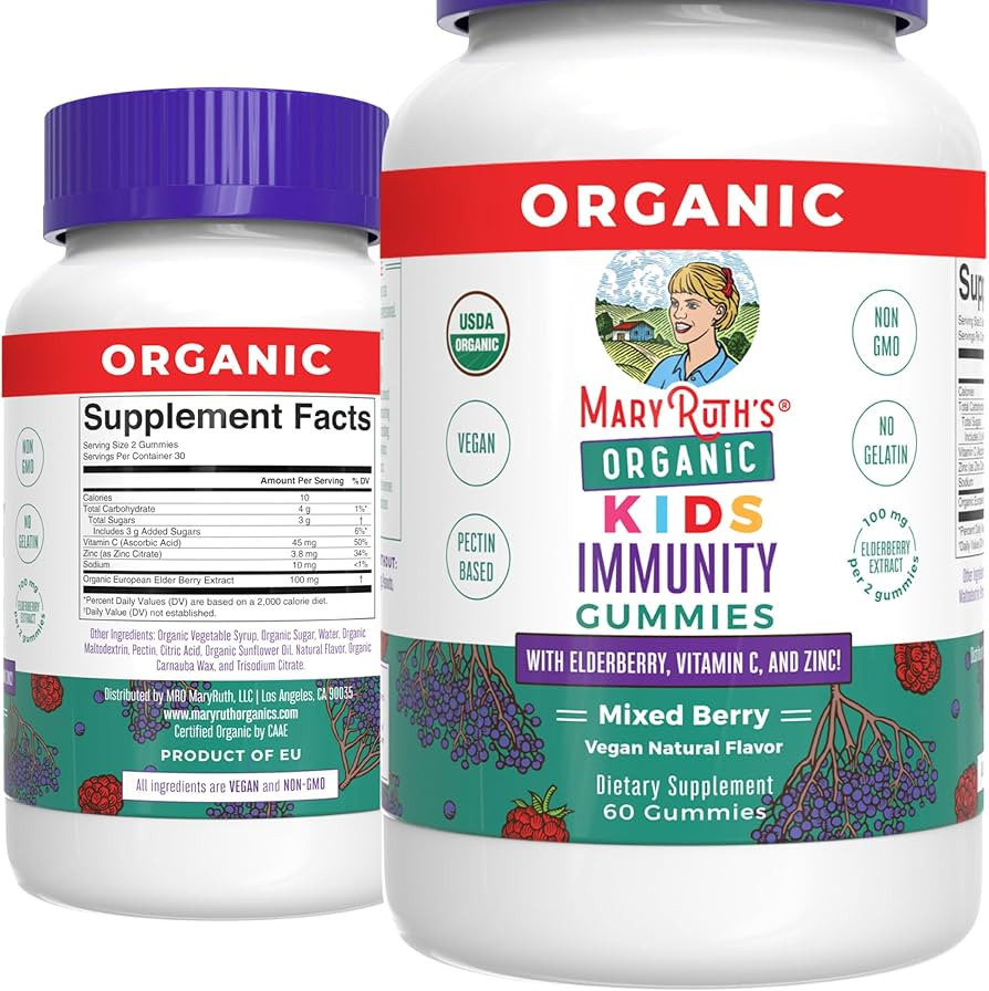 MaryRuth's Immune Support Gummy | USDA Organic | Vitamin C | Zinc | and Elderberry | for Kids Age... | Amazon (US)