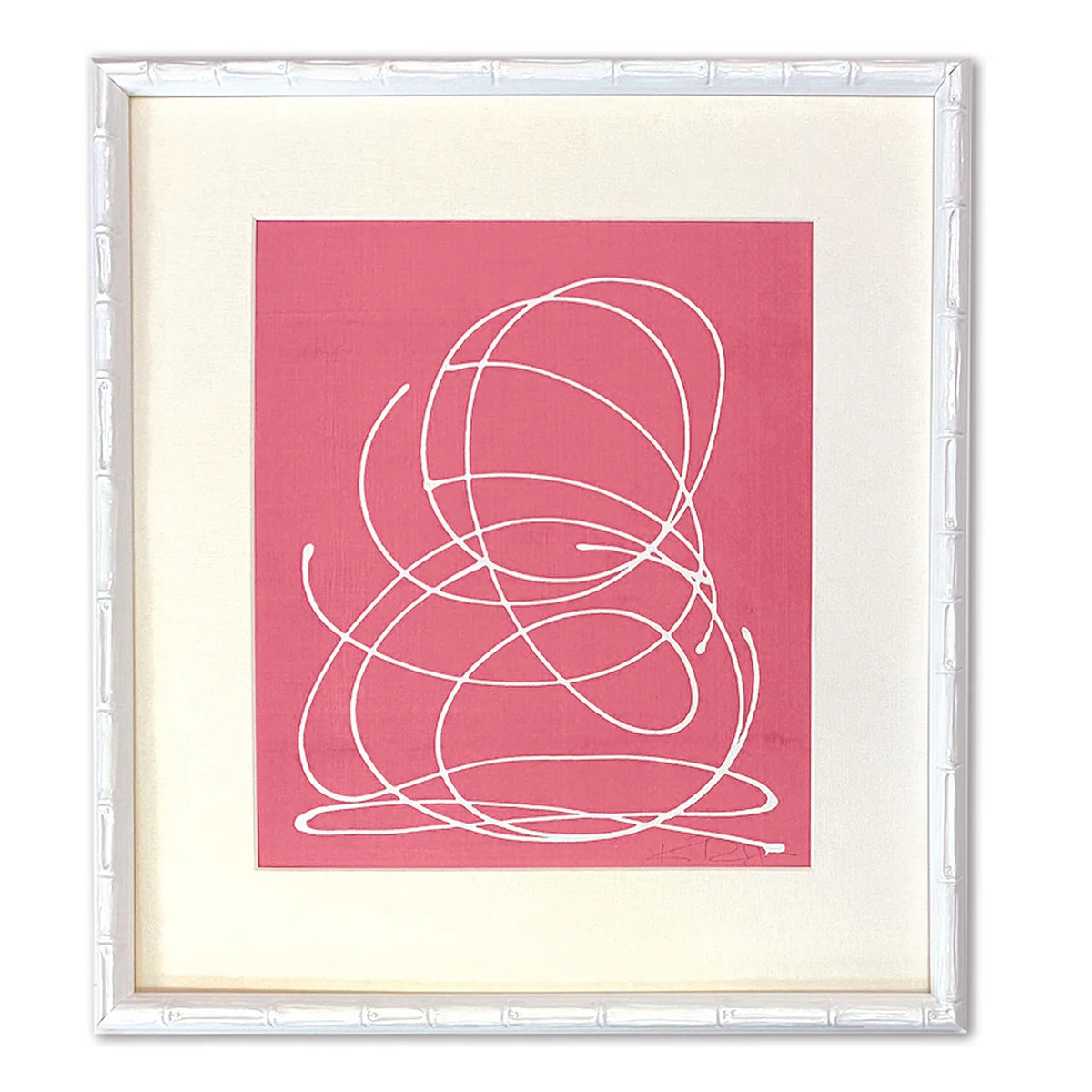 Brainstorm in White on Pink Silk by Kayce Hughes | Mintwood Home