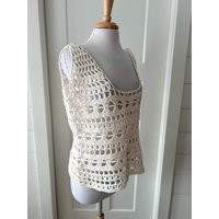 Crochet Tank Top Handmade Loose Knit Boho Woven Read | Etsy (US)