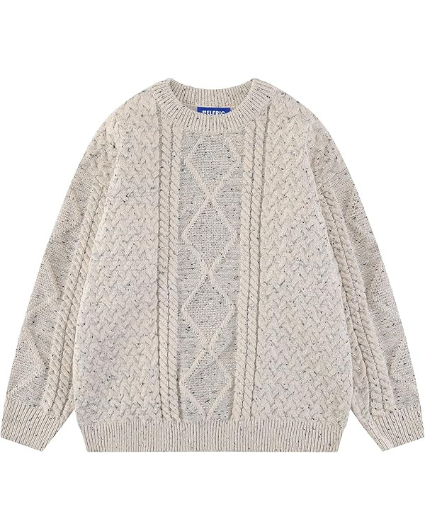 Aelfric Eden Women Solid Sweater Crew Neck Long Sleeve Knit Sweater Oversized Pullover Sweater | Amazon (US)