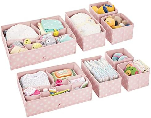 mDesign Fabric Drawer Divider Organizer Storage for Nursery, Bedroom Dresser, Closet, Bathroom - ... | Amazon (US)