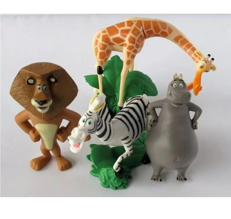 Madagascar Party Favor Cake Topper Birthday Alex Marty Gloria Melman 4 Piece Figure Set Zoo Lion ... | Etsy (US)