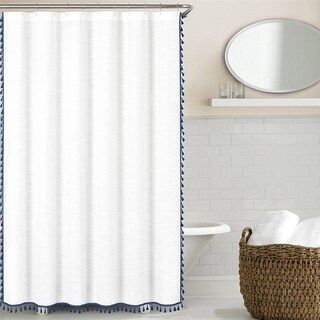 Echelon Home Tassel Shower Curtain | Bed Bath & Beyond