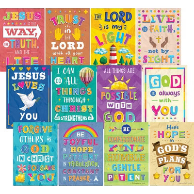 Teacher Created Resources® Bible Verses Small Poster Pack, 12 Posters | Target