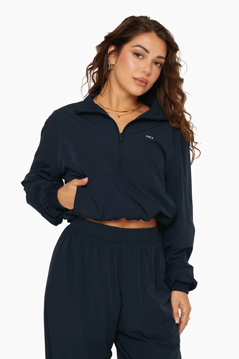 NYLON HALF ZIP WINDBREAKER - OXFORD | SET Active