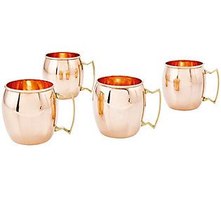 Old Dutch 16-oz Solid Copper Moscow Mule Mugs, Set of 4 | QVC