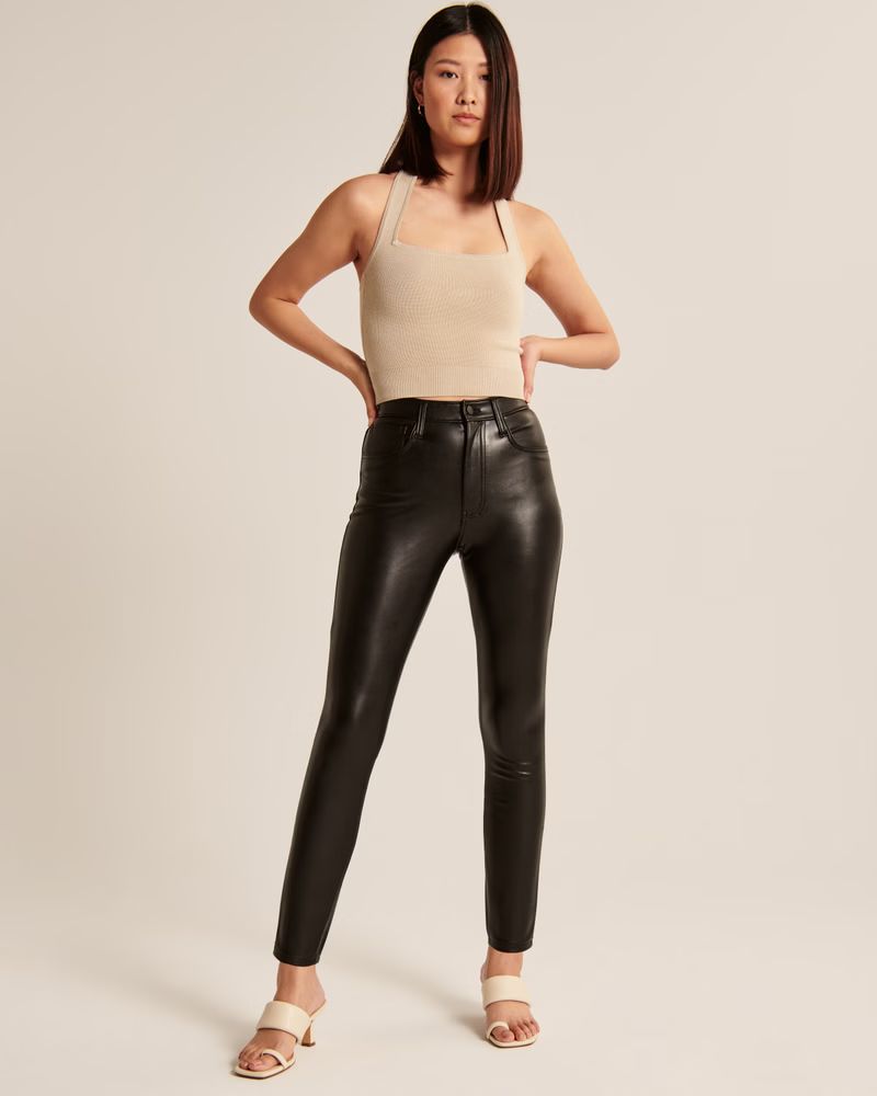 Women's Vegan Leather Skinny Pant | Women's Bottoms | Abercrombie.com | Abercrombie & Fitch (UK)