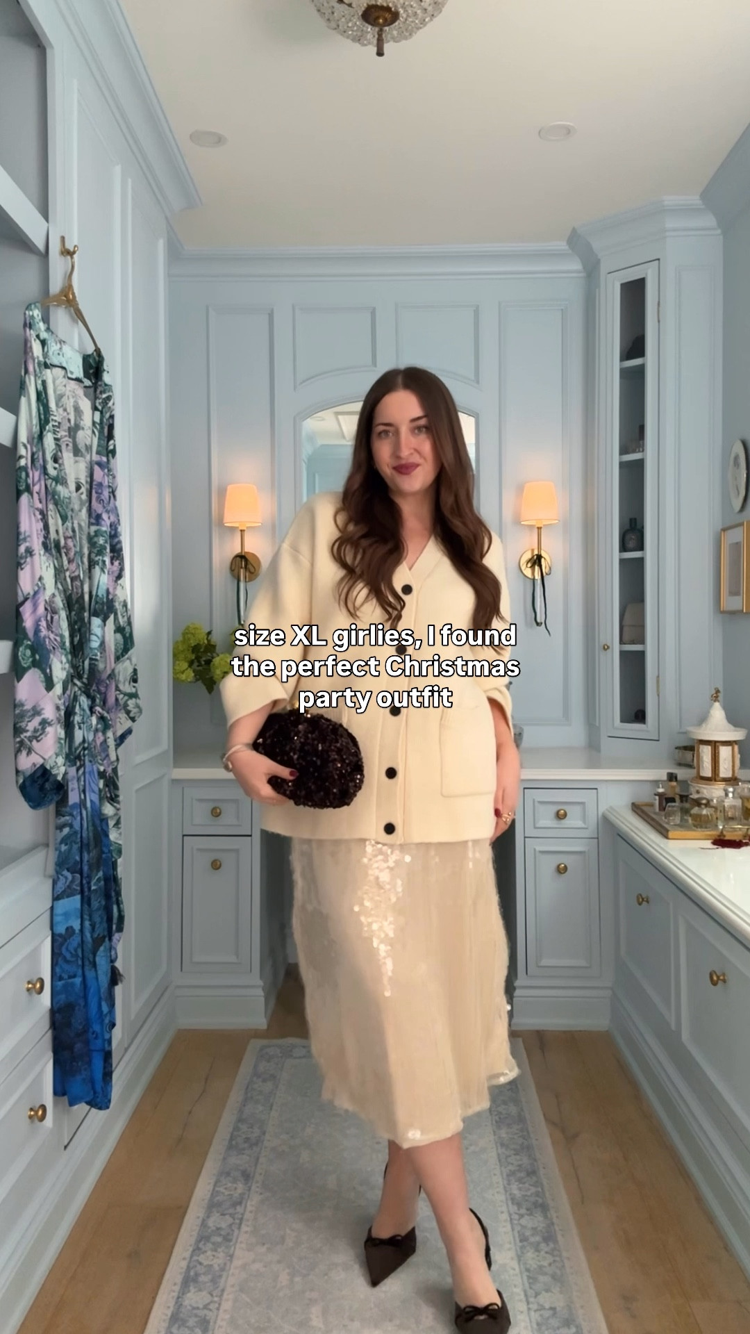 Winter outfit / holiday outfit / Christmas party outfit / sequin skirt / cardigan / midsize / holiday date night / Office outfit 

Sizing: XL in skirt & shaper / L in cardigan

#LTKcurves #LTKmidsize #LTKholiday