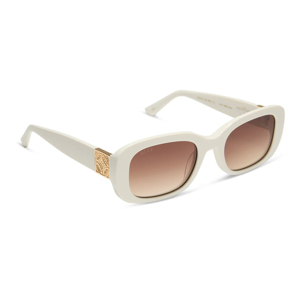 COLOR: italy white ivory rich brown gradient sunglasses | DIFF Eyewear