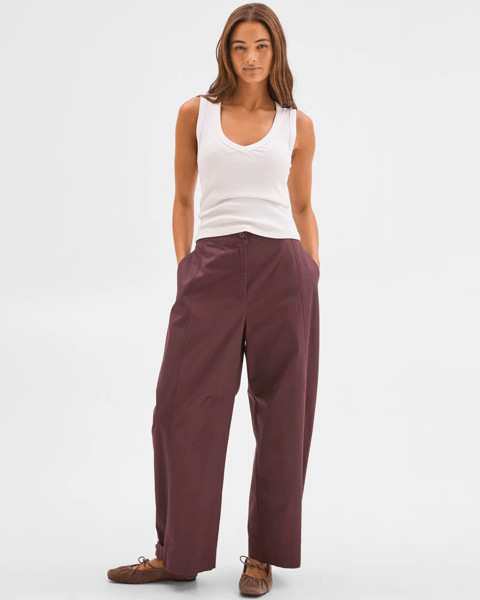Lily Loves Australian Cotton Barrel Leg Cargo Pants  - Fudge | Target AU