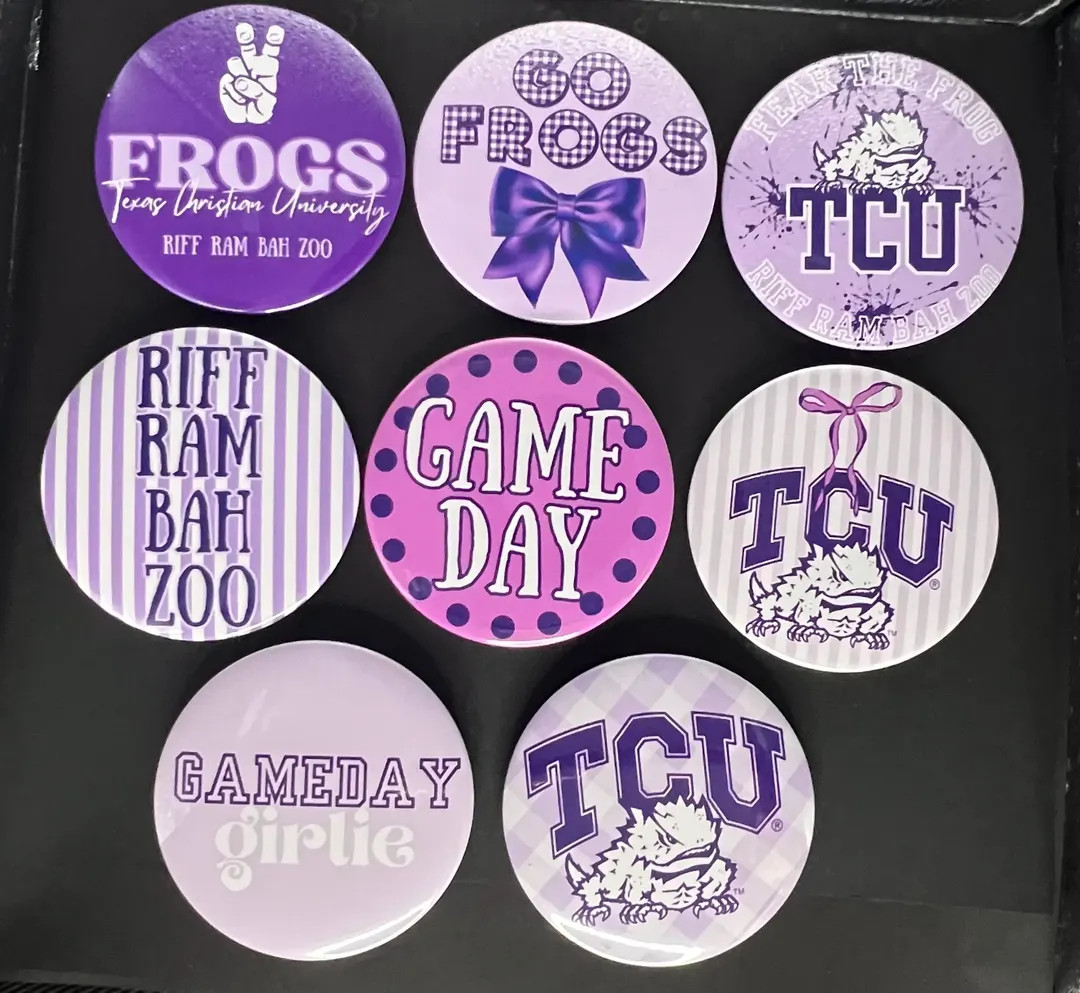 TCU | Texas Christian University | Go Frogs | 3” Gameday Buttons | BIG 12 Football | Fort Worth... | Etsy (US)