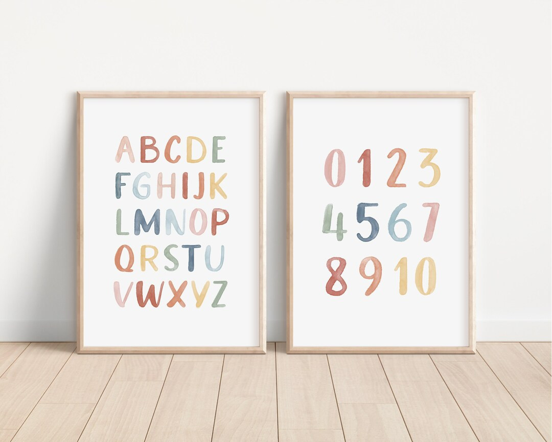Rainbow Alphabet and Numbers Posters ABC 123 Printable Set - Etsy | Etsy (US)