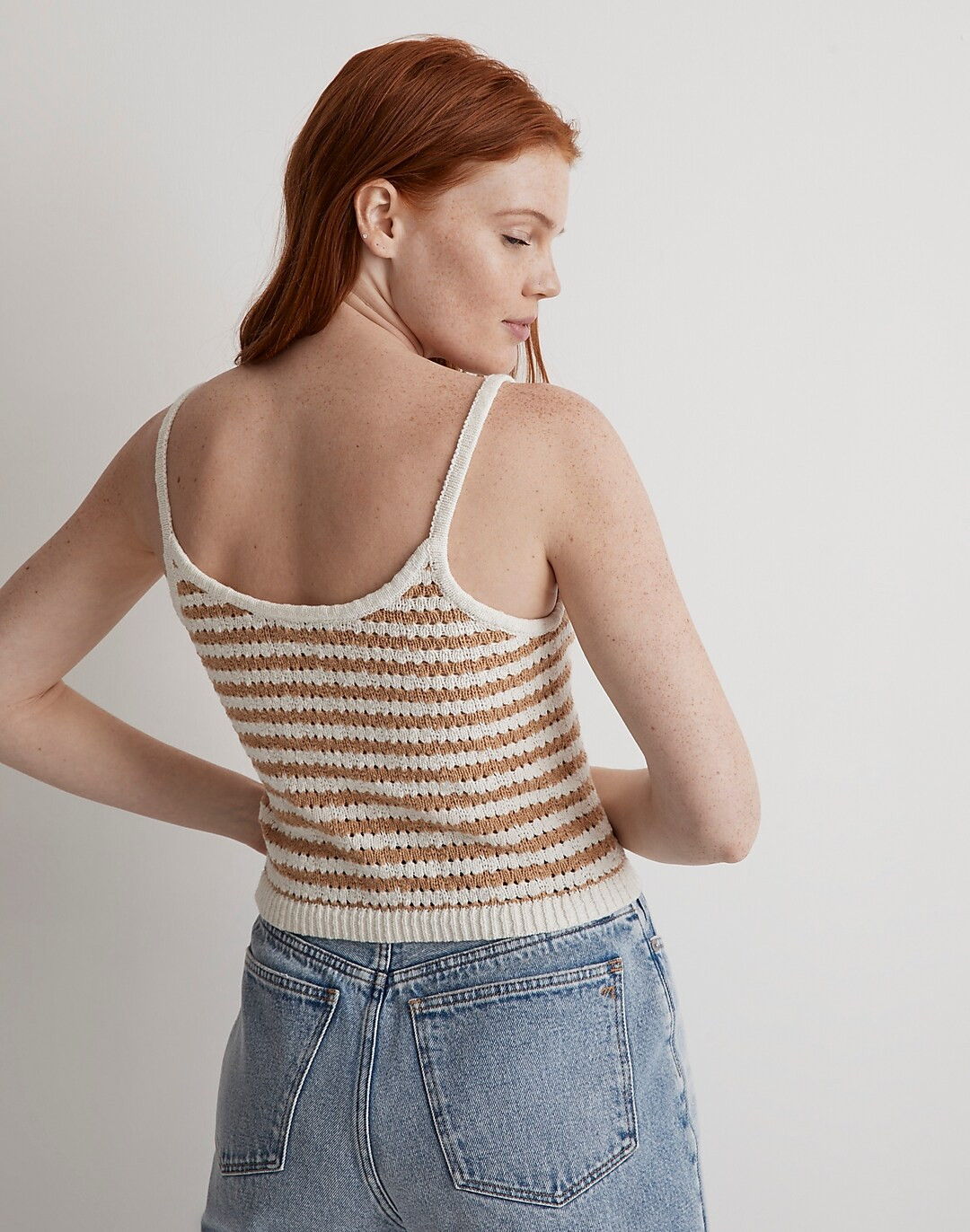 Striped Open-Stitch Sweater Tank | Madewell