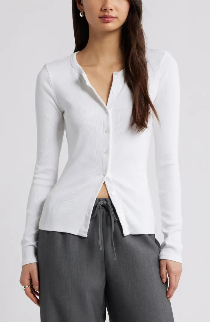 Long Sleeve Rib Cardigan | Nordstrom