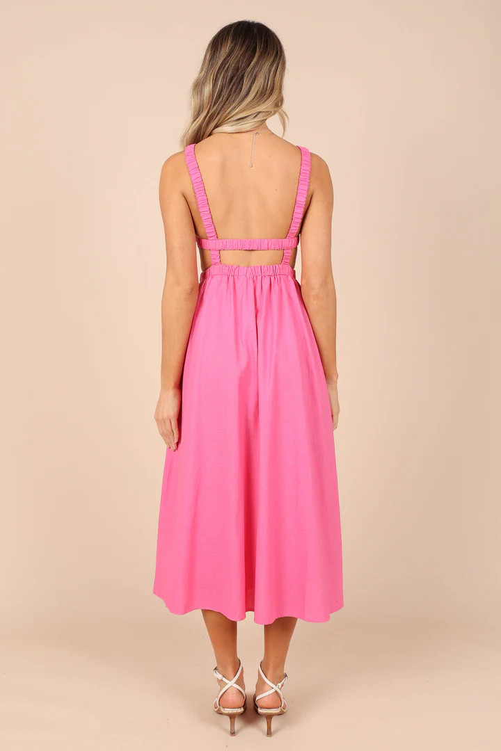 Aubrey Cutout Midi Dress - Pink | Petal & Pup (US)